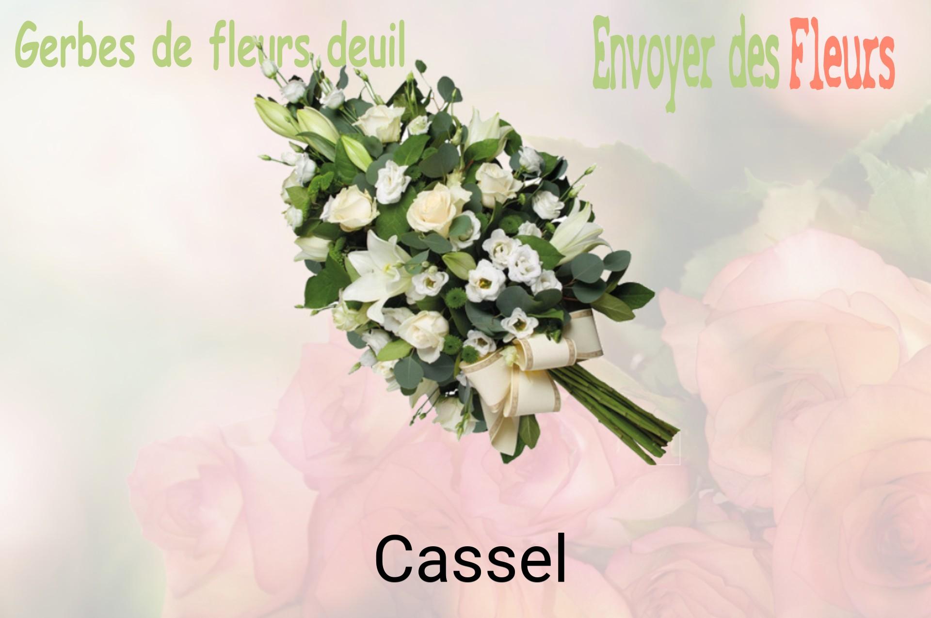 Gerbe de fleurs de deuil livrée à Cassel